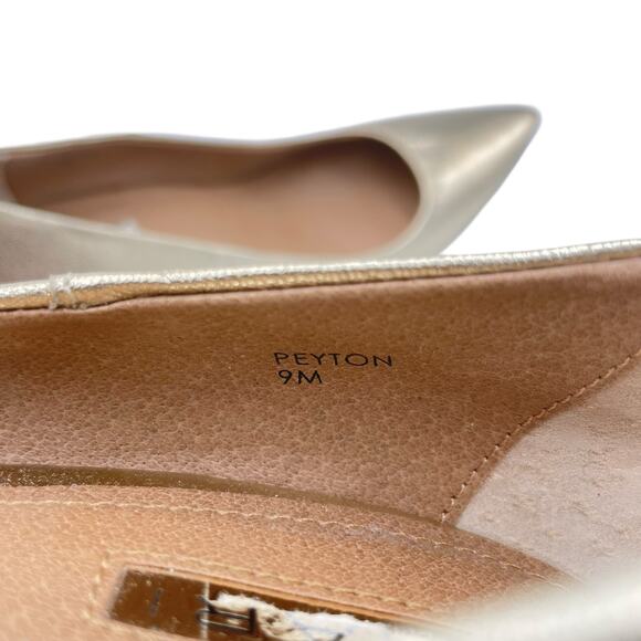 Tahari Peyton Metallic Gold Leather Pointed Toe Stiletto Heel Classic Pumps - Picture 10 of 11